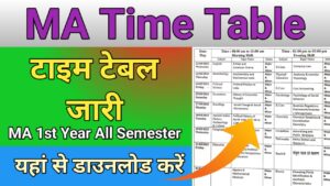 MA 1st Year Time Table