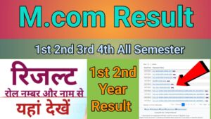 M.com 1st 2nd Year Result