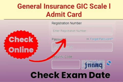 General Insurance GIC Scale I Admit Card